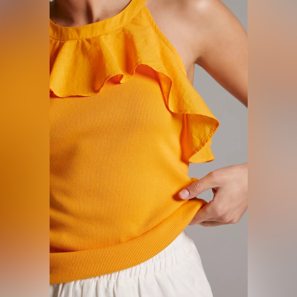 Maeve Ruffled Rib Halter Tank - Picture 3 of 8